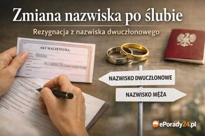Zmiana nazwiska po ślubie – rezygnacja z nazwiska dwuczłonowego krok po kroku