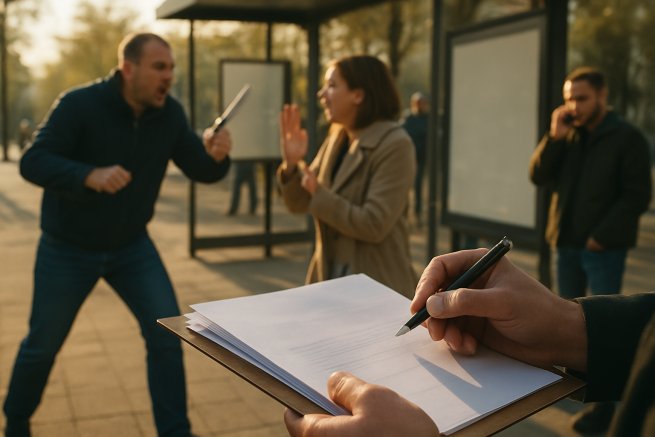 Obraza w miejscu publicznym, groźby nożem i zadośćuczynienie