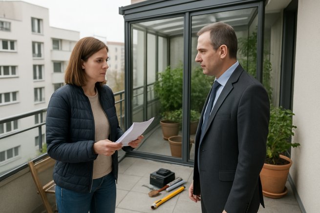 Ogród zimowy na tarasie w bloku a prawo budowlane